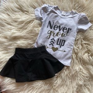 Never Grow Up shirt/skort set